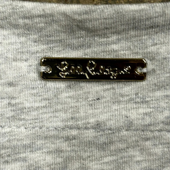 Lilly Pulitzer Womens Small Maci Twist Front Tee Heather Grey 3/4 Sleeves EUC - Picture 6 of 6